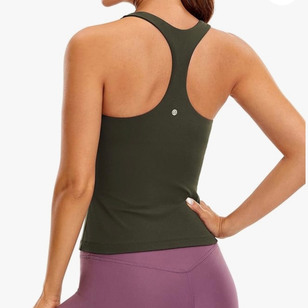 Butterluxe Workout Racerback Tank Top | S | Olive Green